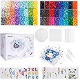 Artkal Fuse Beads Kit 9600 Pieces 5mm Melty Beads Kit, with 100 Patterns 4 Pegboards 2 Tweezers 2 Ironing Paper, Compatible P