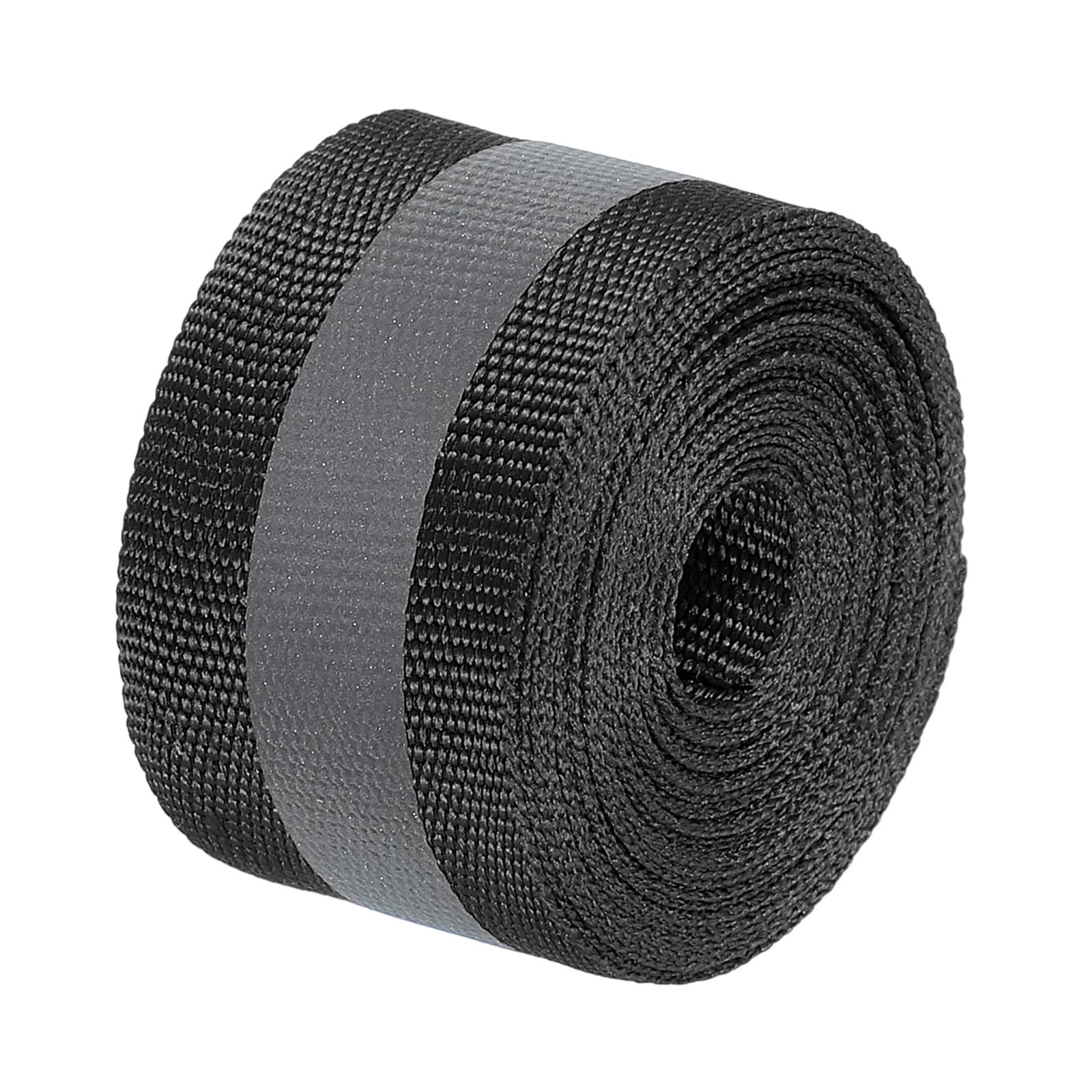 PATIKIL Reflective Tape Strip, 1" x 10FT High Visibility Reflective Strip Sew-on Reflective Tape DIY Safety Fabric Webbing for Bags Clothes Raincoats, Black
