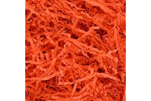 AIRGAME TCAIRG Orange Crinkle Cut Paper Shred Filler (1/2 LB) for Gift Wrapping and Basket Filling - Shredded Paper for Gift Box, Box Confetti Shredded, Box Stuffing