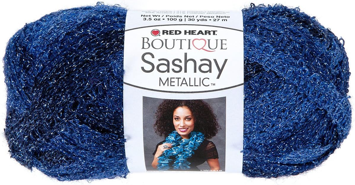 RED HEART Boutique Sashay Metallic Yarn, Sapphire