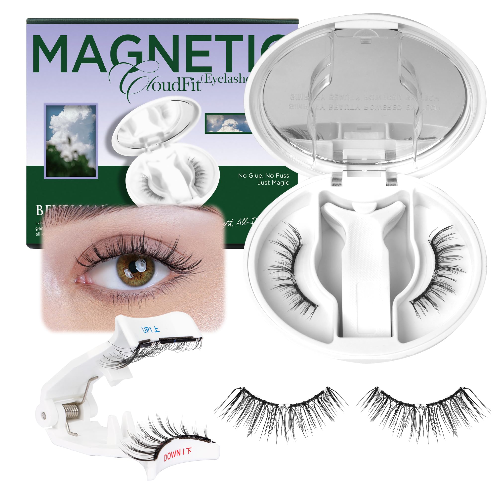 Photo 1 of BEYELIAN Magnetic Eyelashes with Applicator, Upgrade Soft Magnetic Lashes Portable Magnetic Eyelashes Natural Look, Reusable, No Glue Needed Fales Eyelashes for Eye YT25 (All-In-One & Comfortable)