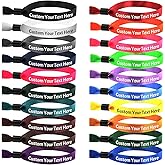 Custom Cloth Wristbands, Personalized 30/50/100/1000 Events VIP Wristbands Colored Wrist Bands for Festival Gatherings Admission Party Concert