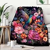 FexNuvko Hummingbird Throw Blanket for Couch Sofa Bed, Soft Bird Blanket Throw Gifts for Men Women, 50x60 inches, Lightweight Plush Fleece Home Decor, No-Pilling