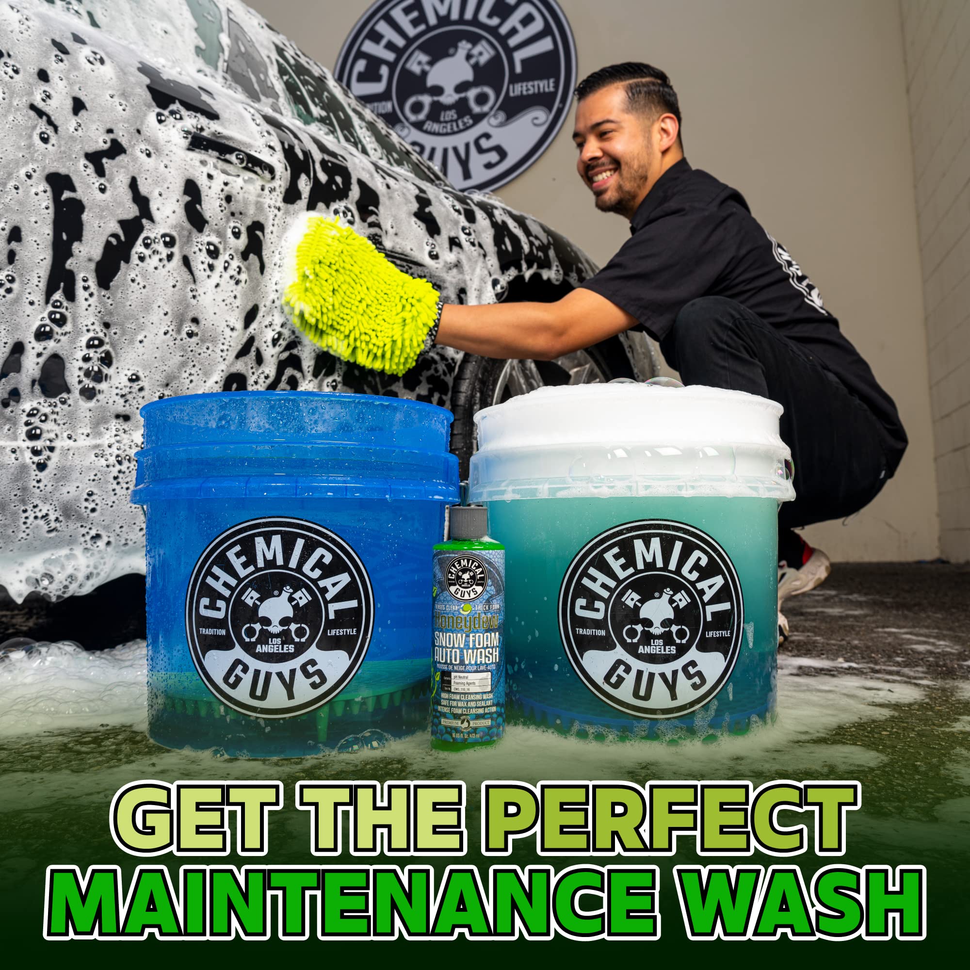 Chemical Guys CWS_110_16 Honeydew Snow Foam Car Wash Soap (Works with Foam Cannons, Foam Guns or Bucket Washes) Safe for Cars, Trucks, Motorcycles, RVs & More, 16 fl oz, Honeydew Scent