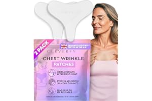 CLEVERFY Silicone Chest Anti Wrinkle Patches for Décolleté - 2-Pack of T-Shape Reusable Wrinkle Pads