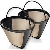 2-Pack #4 Reusable Permanent Cone Coffee Filters - Compatible with Cuisinart 10&ndash;14 Cup Brewers (DCC-3200, DCC-1200, DCC-3400) &amp; Ninja Coffee Makers - Stainless Steel Mesh, Dishwasher-Safe by GoodCups