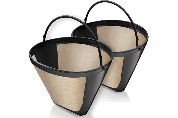 GoodCups 2-Pack Reusable #4 Cone Coffee Filters for Cuisinart 10–14 Cup Brewers (DCC-3200, DCC-1200, DCC-3400) & Ninja Coffee
