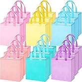Wesnoy 18 Pcs 36 Pcs Thanksgiving Non Woven Fall Gift Bags with Handles Reusable Party Favor Goodie Bags Bulk, Autumn Rainbow Color Tote for Women Wedding Birthday Bridal Shower Decoration (Pastel)