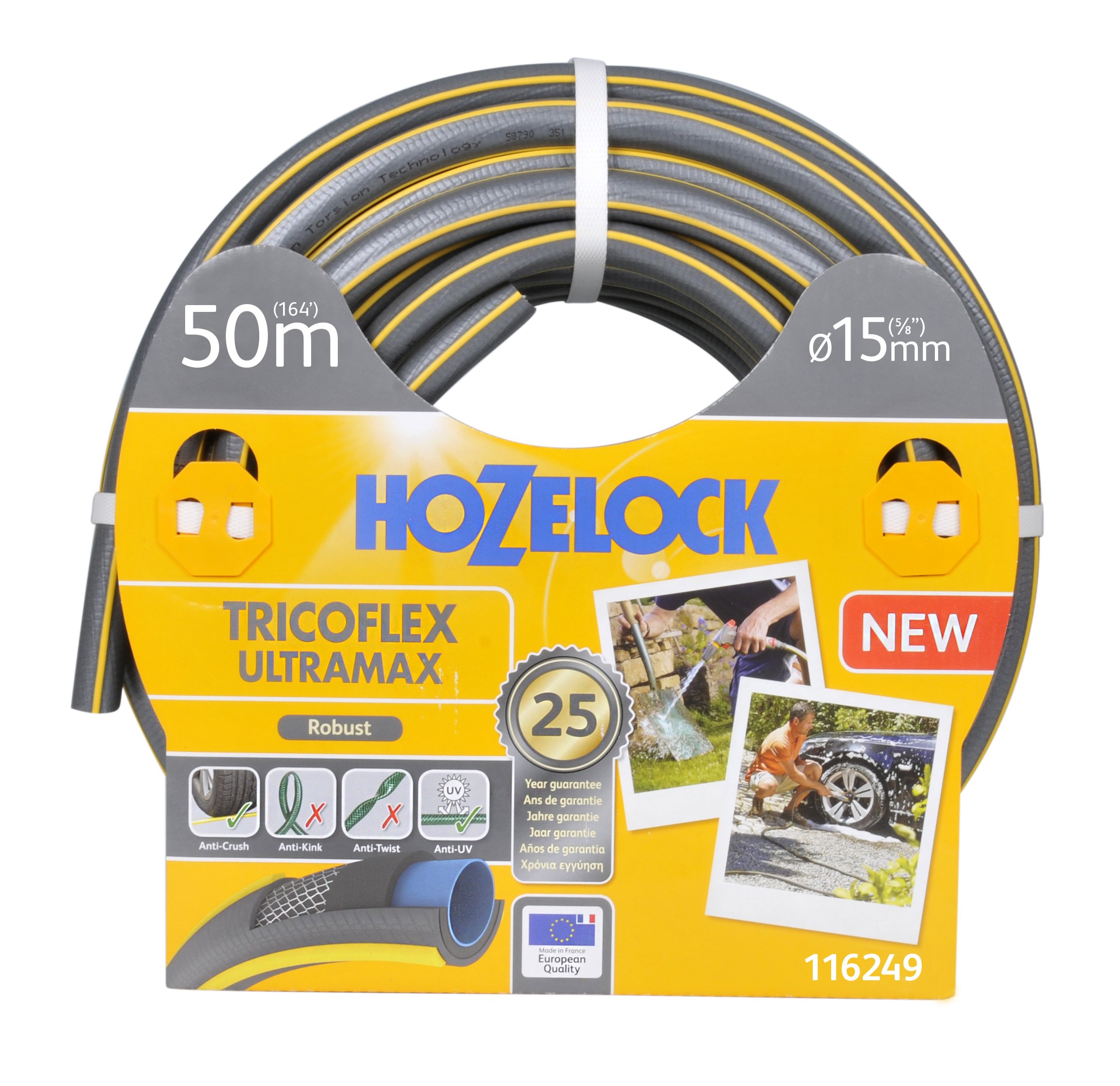 Hozelock Tricoflex Ultramax Hose, Grey, 15 mm x 50 m