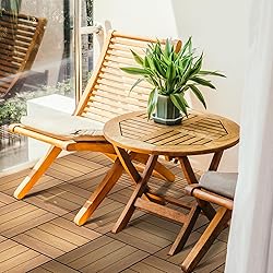 9 PCS WPC Teak Wood Decking Tiles