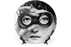 Aloked Lina Cavalieri Plate, Fornase Decorative Plate Face Makeup Plate Wall Hanging Decoration,Including Bracket and Special Spring Hook,style16,10inch