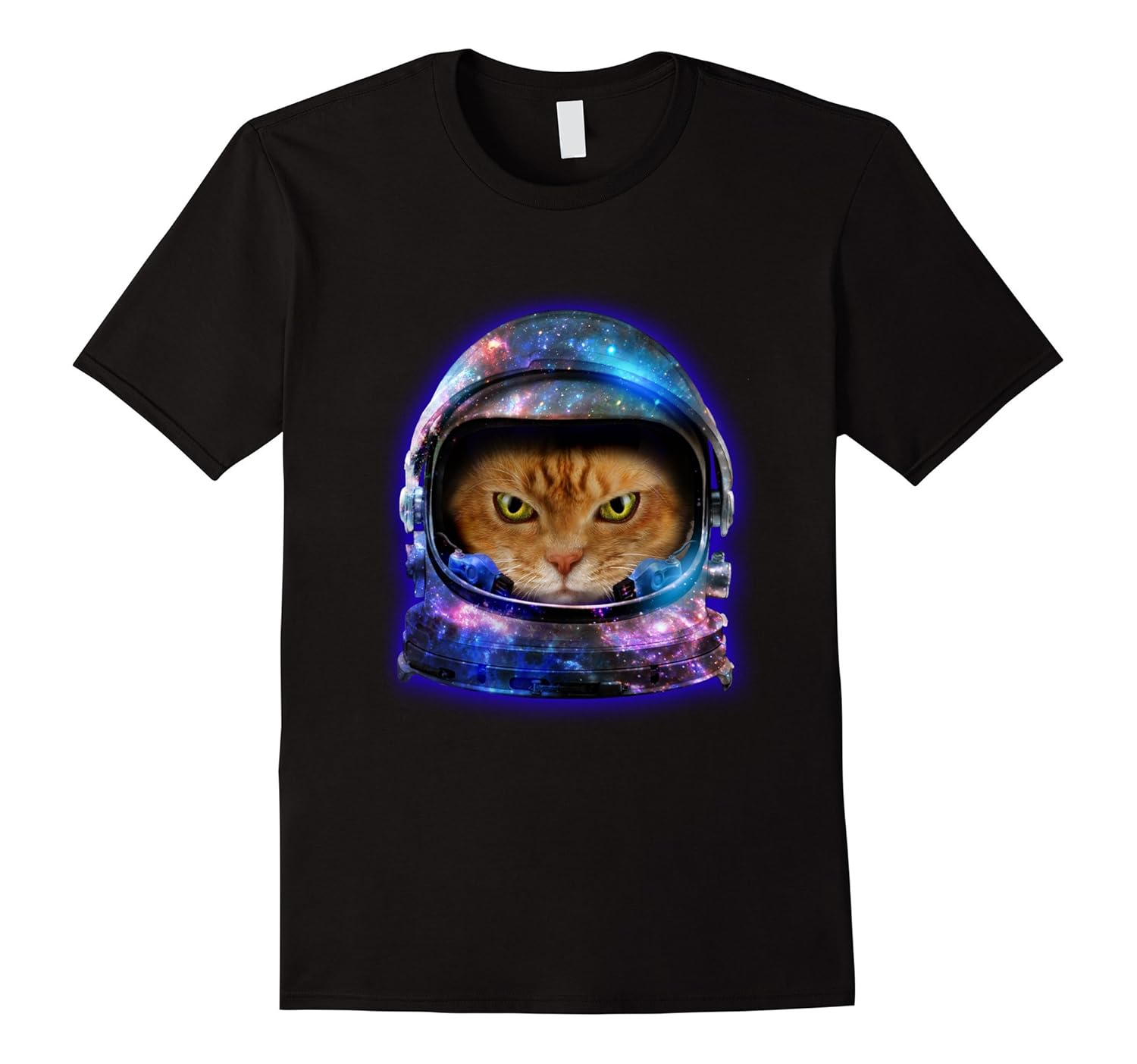 Orange Tabby Cat in Space Galaxy Astronaut Helmet TShirtAZP anzpets