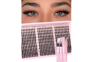 Goddvenus Manga Lash Clusters Kit Natural 300 Pcs Cluster Eyelash Extensions Kit Wispy Fairy Fluffy Eyelash Clusters Anime Cosplay Individual Lash Extensions Kit CC Curve 10-16mm