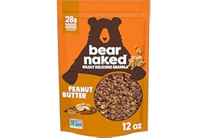 Bear Naked Granola Cereal, Whole Grain Granola, Breakfast Snacks, Peanut Butter, 12oz Bag (1 Bag)