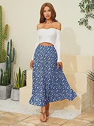 NASHALYLY Women's Chiffon Elastic High Waist