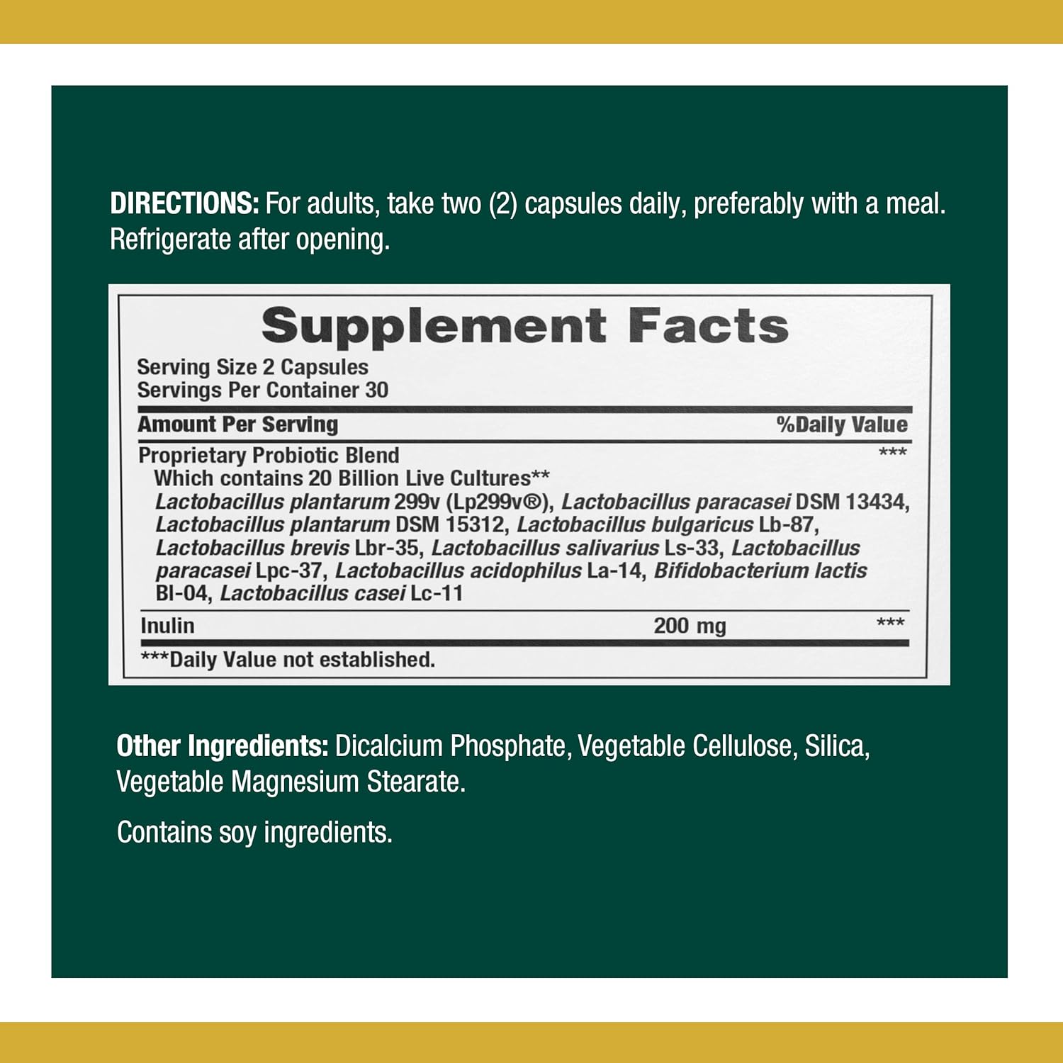 Ultra Strength Probiotic 10 by Nature's Bounty, Dietary Supplement, Advanced Support for Digestive Balance and Healthy Immune Function, 60 Count (Pack of 2): Health & Personal Care