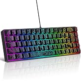Snpurdiri 65% Wired Small Gaming Keyboard RGB 68-Key (Black) | Mini Gaming Keyboard Backlit Ultra-Compact , for PC/Mac Gamer, Typist, Travel, Easy to Carry on Business Trip