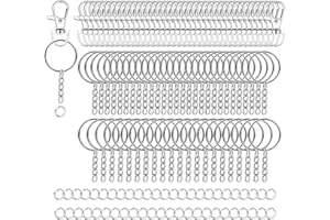 Livder 100 Pieces Metal Keychains Keyrings Key Rings with Chain and Jump Rings