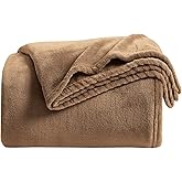 KMUSET Brown Fleece Throw Blanket for Couch - Warm Cozy Soft Lightweight Blankets All Seasons Suitable 50 x 60 inches