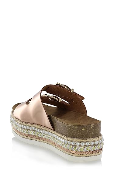 mia platform sandals rose gold