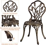 Yaheetech 3 Piece Patio Bistro Set, Round Aluminum Table & 2 Chairs view 4