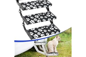 RISTOW RV Step Covers 22" Wide RV Step Rug with Install Hooks Fit 8-11" Deep Camper Step Cover RV Stair Covers Ideal for Wide Radius Steps - 3 Packs