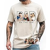 NAZENTI Custom Shirt for Dad, Fathers Day Shirt, Personalized Dad Portrait Tshirt, Gifts Christmas for Daddy Papa Grandpa