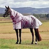 WeatherBeeta ComFiTec Ripshield Fly Sheet Detach-A-Neck, White/Burgundy, 72"