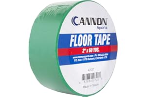 Cannon Sports Heavy Duty Vinyl Floor Marking Tape - 2 Inches x 180 Feet - Tough Floor Tape for Marking, Safety, Pickleball Court Lines - Strong Adhesion on Concrete, Wood & Vinyl Surfaces (Green)