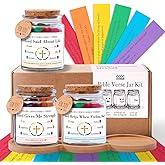XKDOUS Bible Verses Jar Kit, 270 Carefully Selected Bible Verses for Daily Encouragement, Christian Religious Graduation Gifts for Women Men, Catholic Mothers Day Gifts
