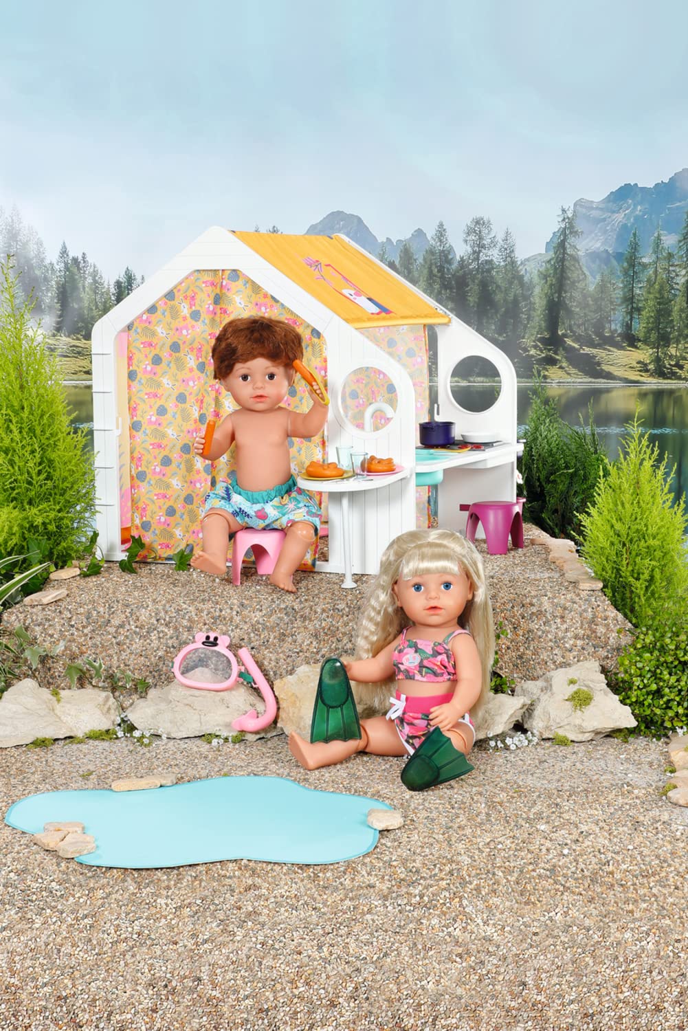 BABY Born Weekend House 832752 - Accessories for 36cm and 43cm for Toddlers - Includes House with Convertible Roof, Light & Sound Effects, and Accessories - Suitable for Kids from 3 Years