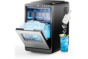 ICEVIVAL Crescent Ice Maker Countertop, 35Lbs/24H, Clear Ice Maker with Self-Cleaning & Timer, 16 Crystal-Clear Ice in 12 Mins, Countertop Ice Makers for Home, Office or Party