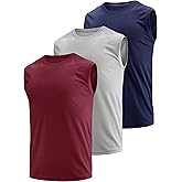 Men's Dry Fit Moisture Wicking 3 & 5 Pack Tech Quick Dry Sleeveless Shirts Mesh Crew Active Athletic Tank Tops