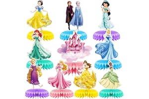 Maoyues 10pack Princess Party Honeycomb Centerpieces Table Toppers, 3D Double Side Table Toppers, children's party supplies,Birthday Princess Party Decorations for Girls