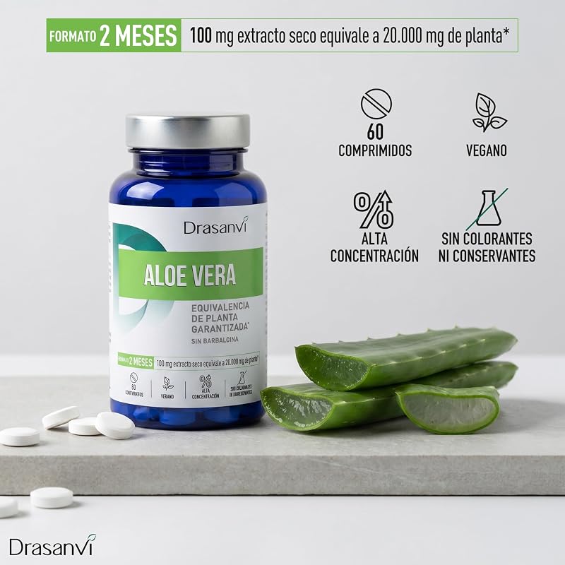 Aloe Vera Drasanvi Nutrabasics Extracto Natural Apoyo Digestivo 60 Comp