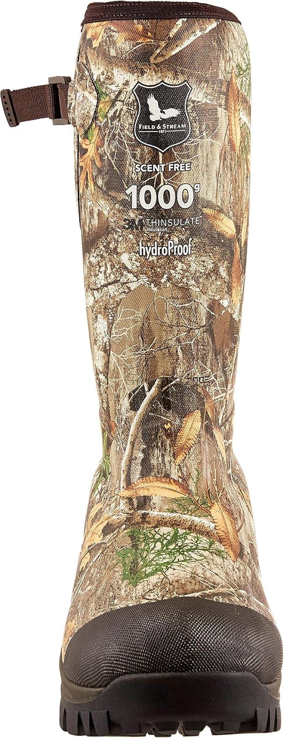 field & stream men's swamptracker 1000g rte rubber hunting boots