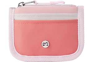 Babysun Mini Rfid Card Holder Slim Wallet with Change Zipper Pocket/3 Crad Slots/Key Ring, Small Wallet Thin Credit Card Wallet for Women & Men