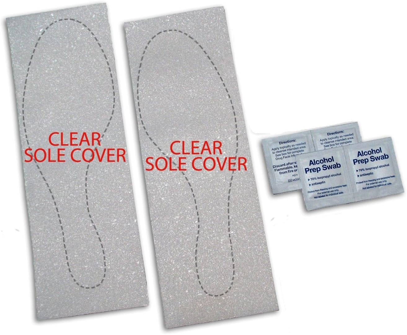 Slip Resistant Rubberized Shoe Sole Cover for Flats, Wedges, or Platforms - Available in Black, Clear, or Red