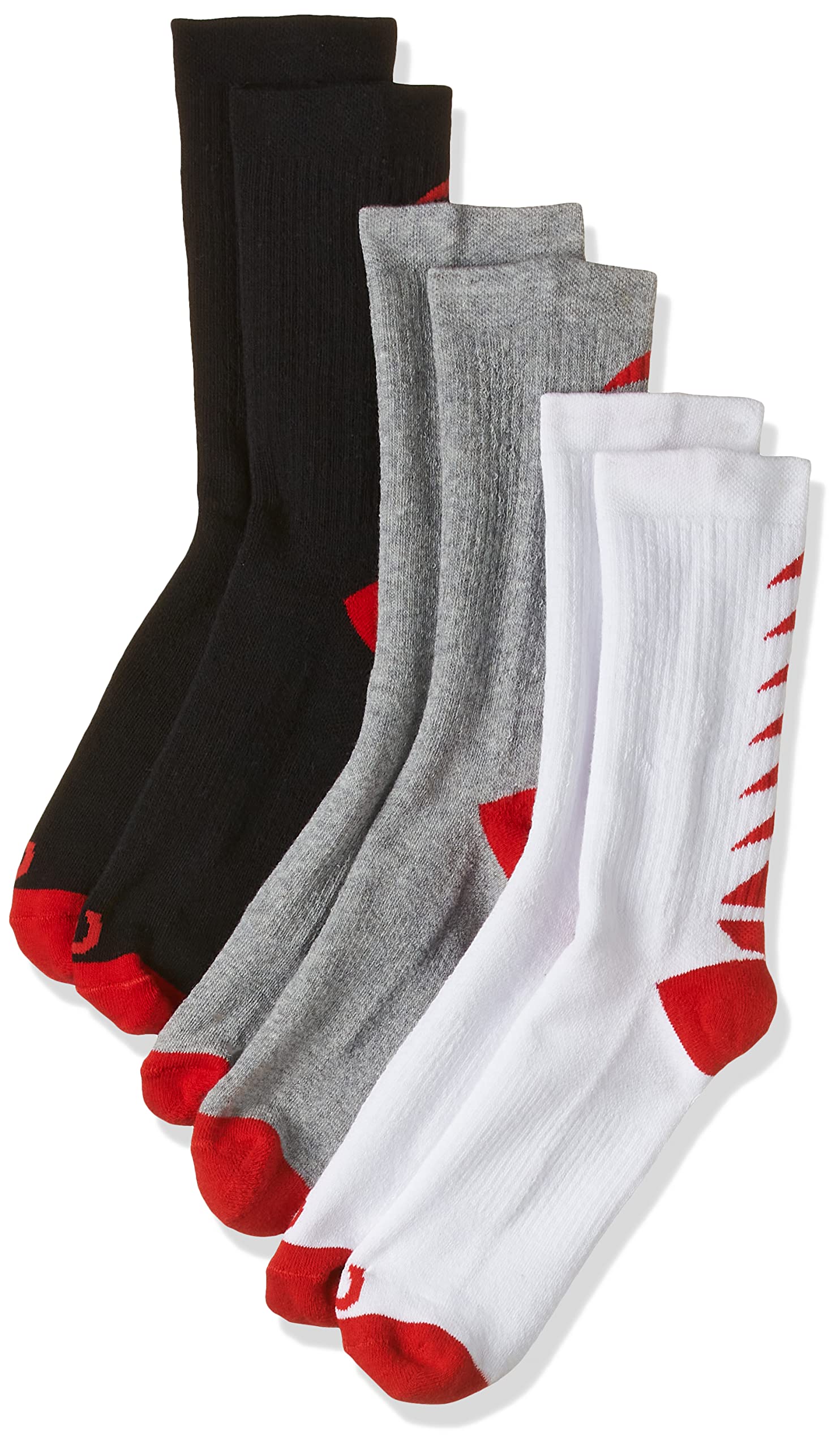 Wilson YTH Core Crew 3PR/PK MDLG Tennis Socks, Kids, White (Ast White/Black/Grey Colors), M/L