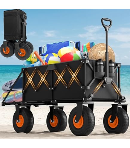 Amazon.com : Beach Wagon with Heavy-Duty 10