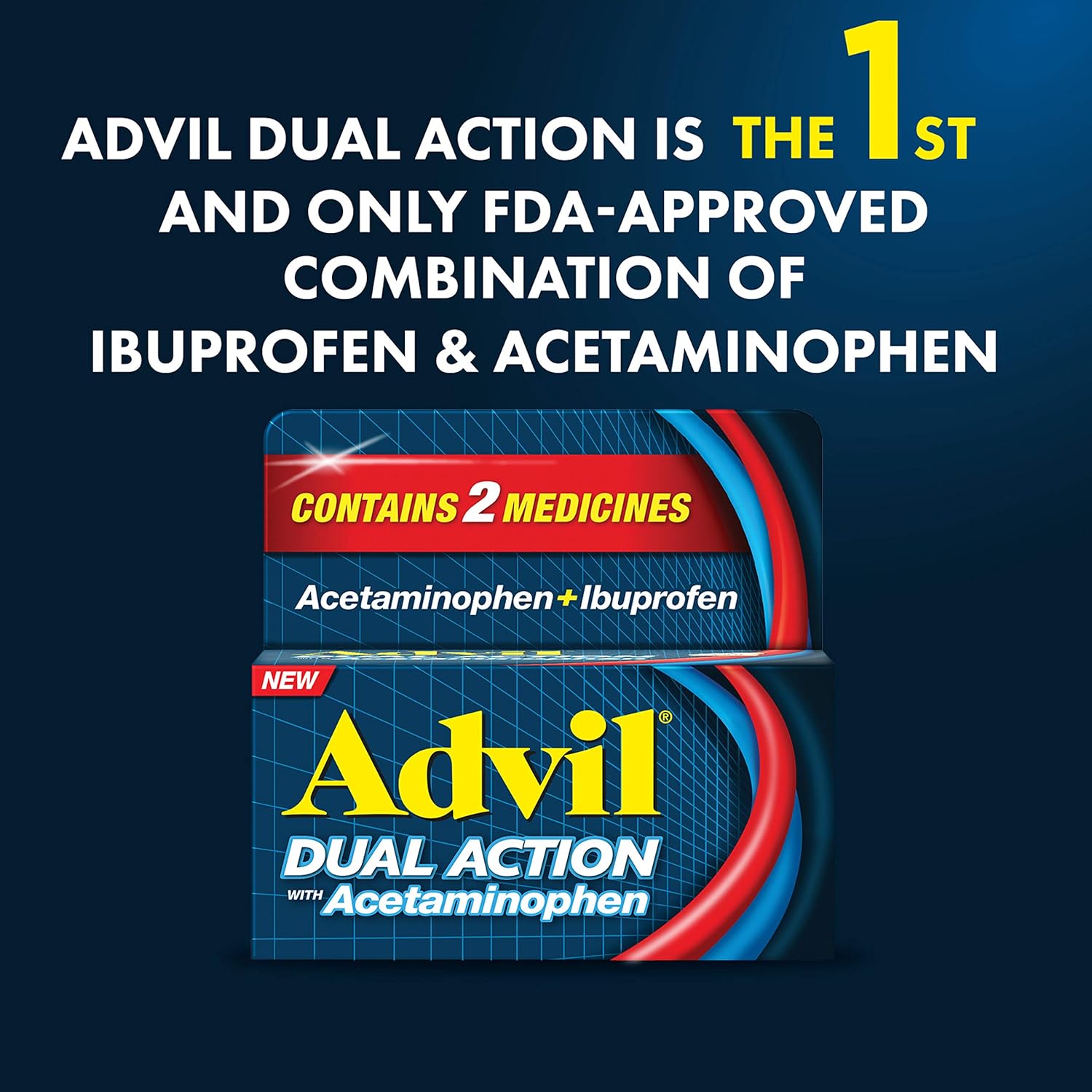 Advil Dual Action with Acetaminophen, 250 Mg Ibuprofen, 500 Mg Acetaminophen Per Dose - 144 Caplets Advil PM with Ibuprofen, Diphenhydramine Citrate - 2 Caplets, Pain Relief and Sleep Aid Combo Pack: Health & Personal Care