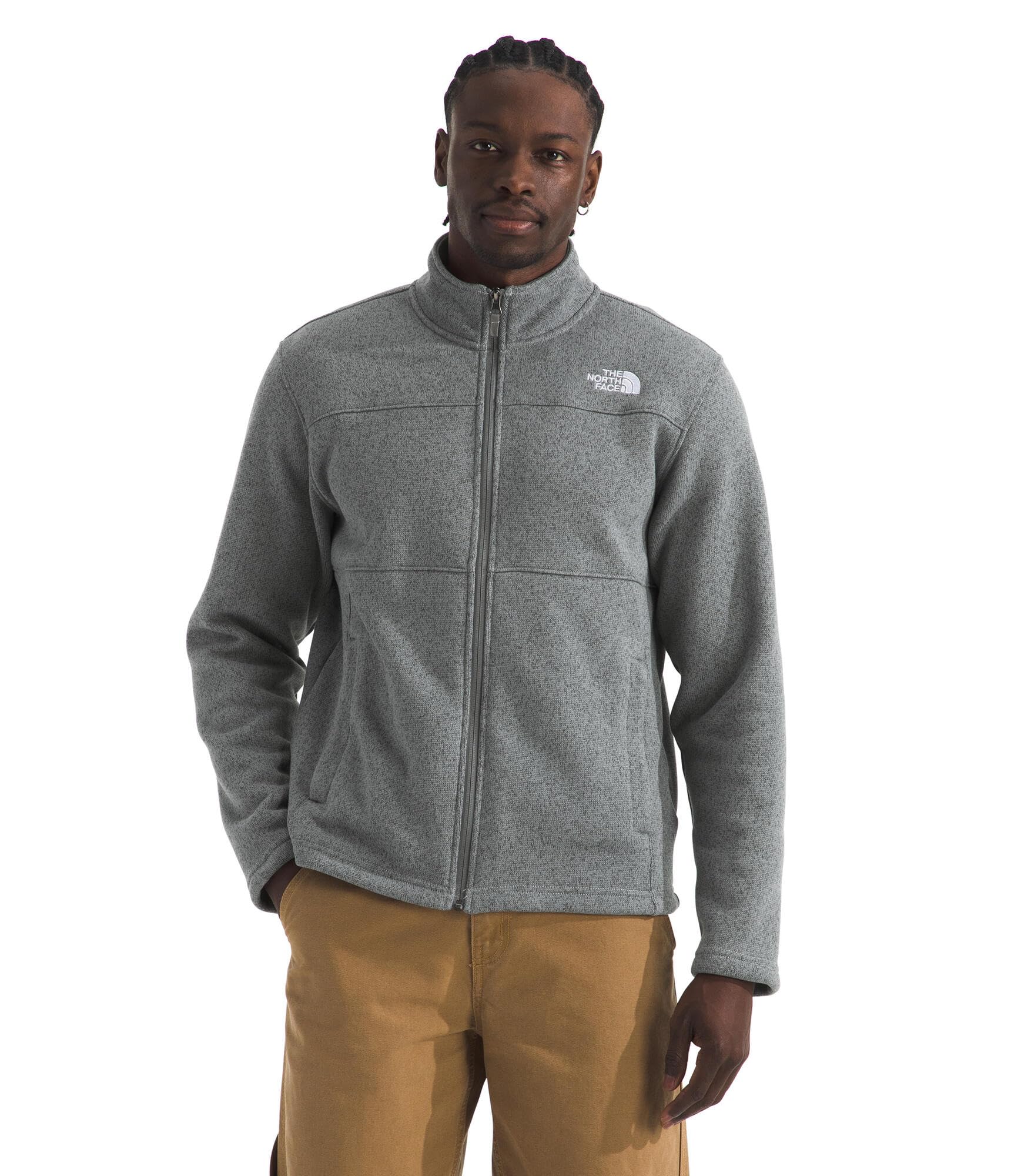 The North Face Men’s Gordon Lyons Full Zip Jacket | Cold Weather Top with Zippered Hand Pockets, TNF Medium Grey Heather, Large