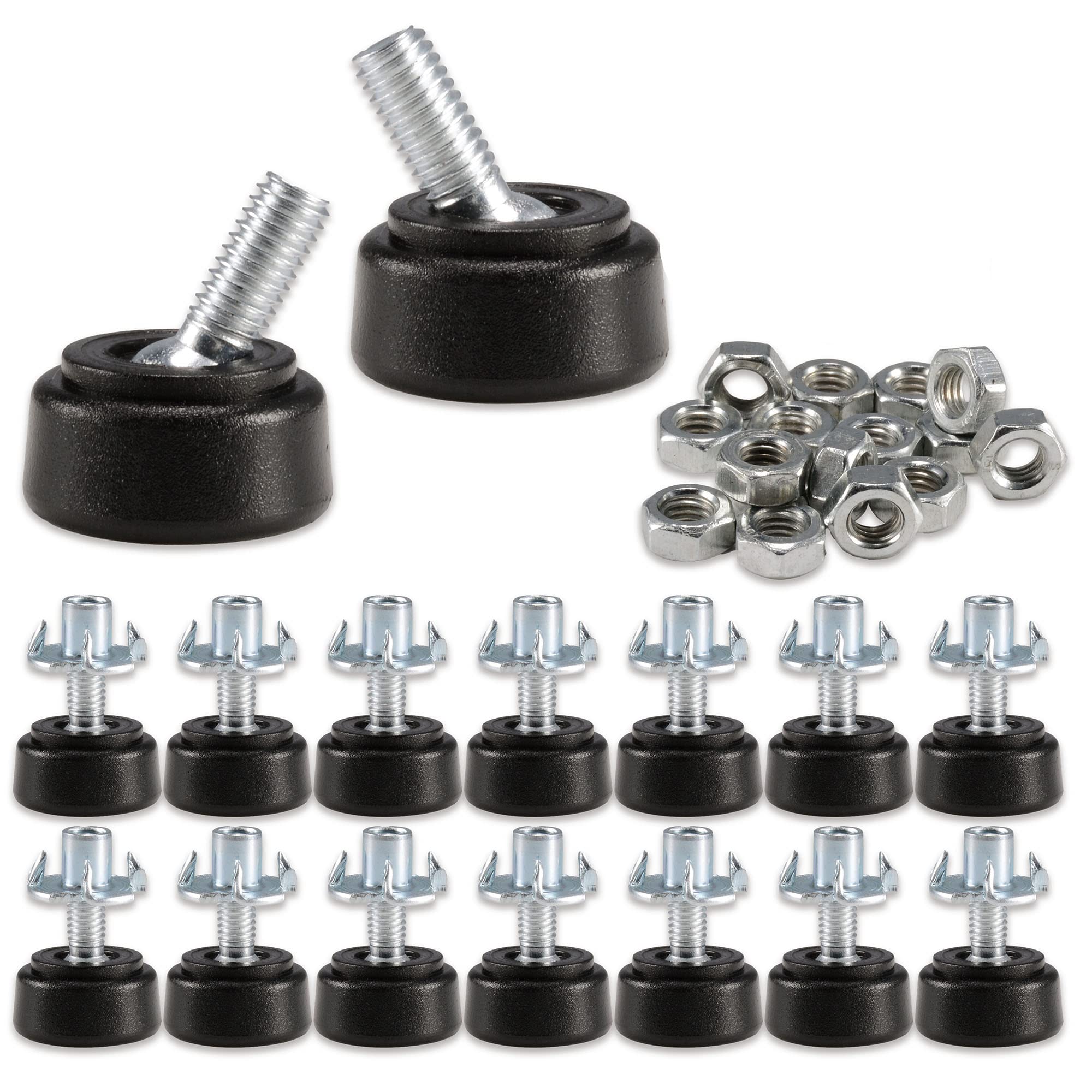 Photo 1 of NEWBYTEK 16PCS M6 Thread Adjustable Furniture Levelers, Swivel Screw in Threaded, Leveling Feet with Non-Slip Pad,Furniture Glide Leveling for Table, Chair, Furniture Legs