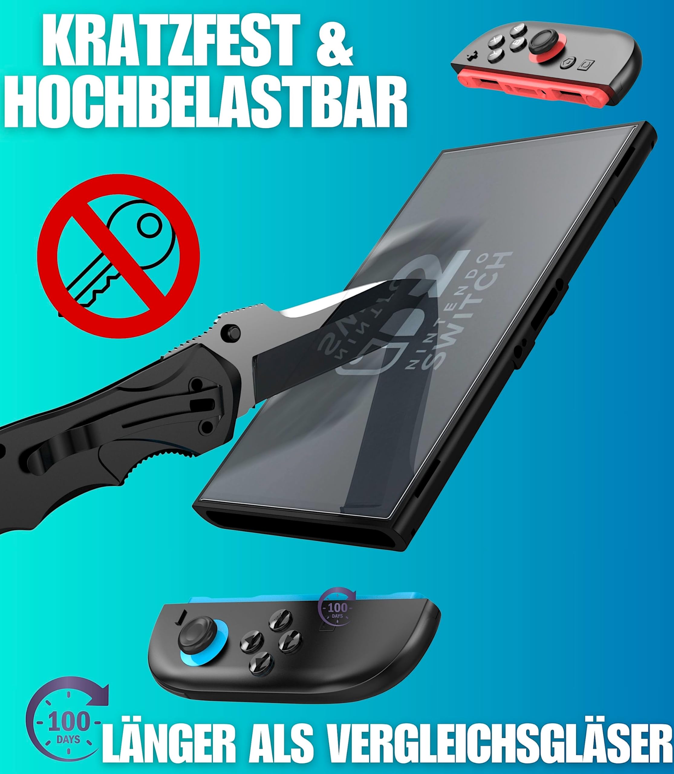 XeloTech Panzerglas für Nintendo Switch 2 (Modell 2025) – 9H Displayschutzfolie, Kratzfest & Full Coverage Schutzfolie, 2 Stück – Getestet von Gamers 5