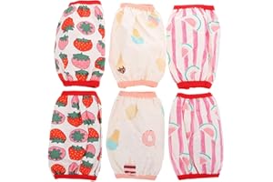 SUPVOX 3 Pairs Kids Waterproof Cotton Oversleeve, Cartoon Baby Sleeve for Boys and Girls, Long Hand Cuff