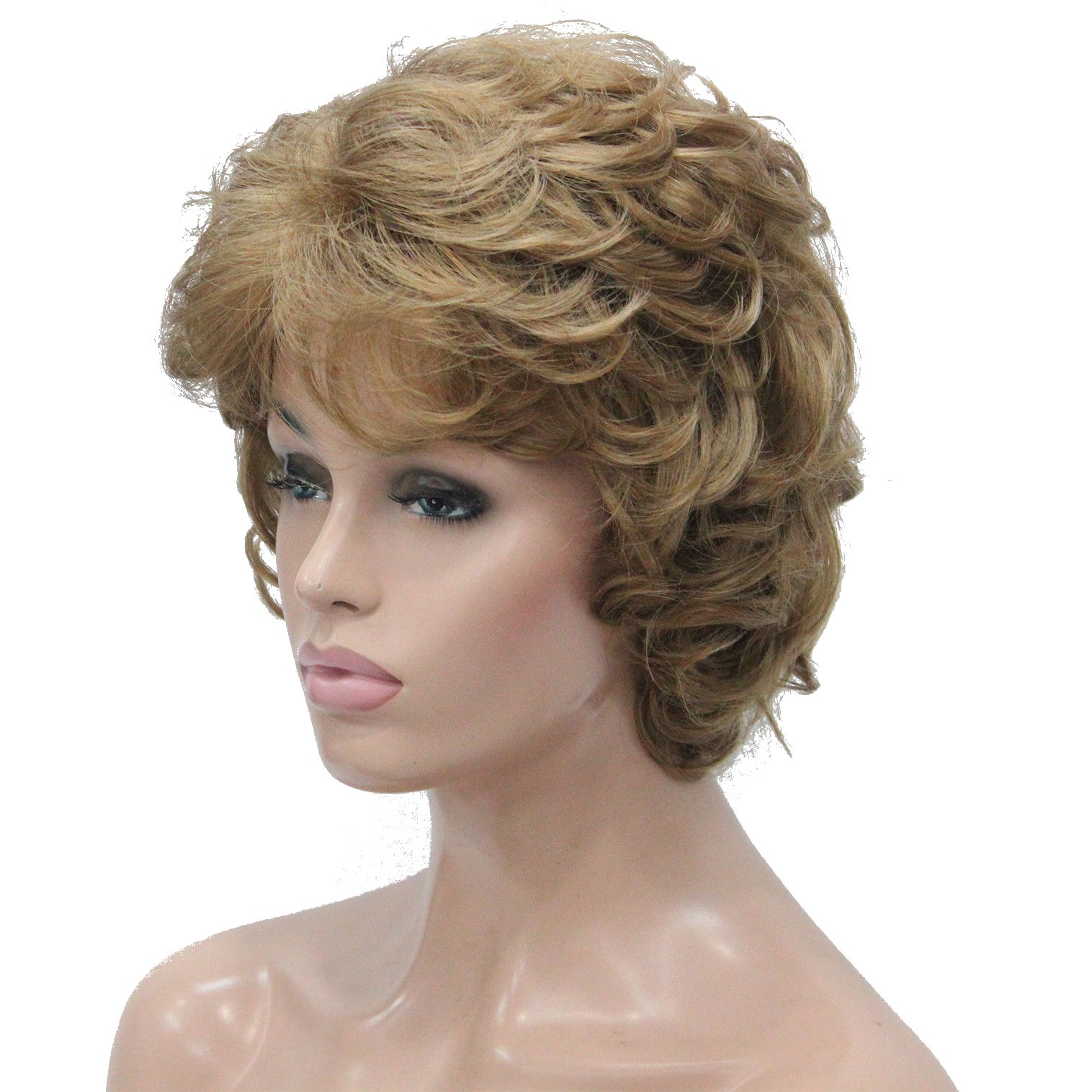 Lydell Women's Short Curly Wavy Wig Synthetic Hair Full Wig 6 inches (#19 Light Strawberry Blonde) โ image 1