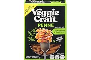 Veggiecraft Farms Penne Pasta- Low Carb Pasta, Protein Pasta, Lentil Pasta w/Peas & Cauliflower, Plant Based, Keto-Friendly, Gluten Free, Vegan- 8 Oz