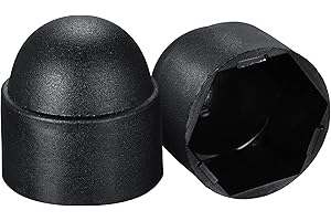 uxcell Plastic Dome Nut Protection Cap Covers, M16 Nut Cover Black 20pcs