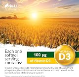 Nu U Nutrition Vitamin D 4000IU 365 Softgels Quadruple Strength UK Made view 4