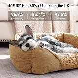 JOEJOY Medium Dog Cat Bed Lamb Fleece Warm Washable Brown 63x53x21cm view 4